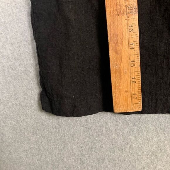 Cut Loose Women’s Size Large Button Down Jumper Midi Dress Black Linen - Picture 2 of 8